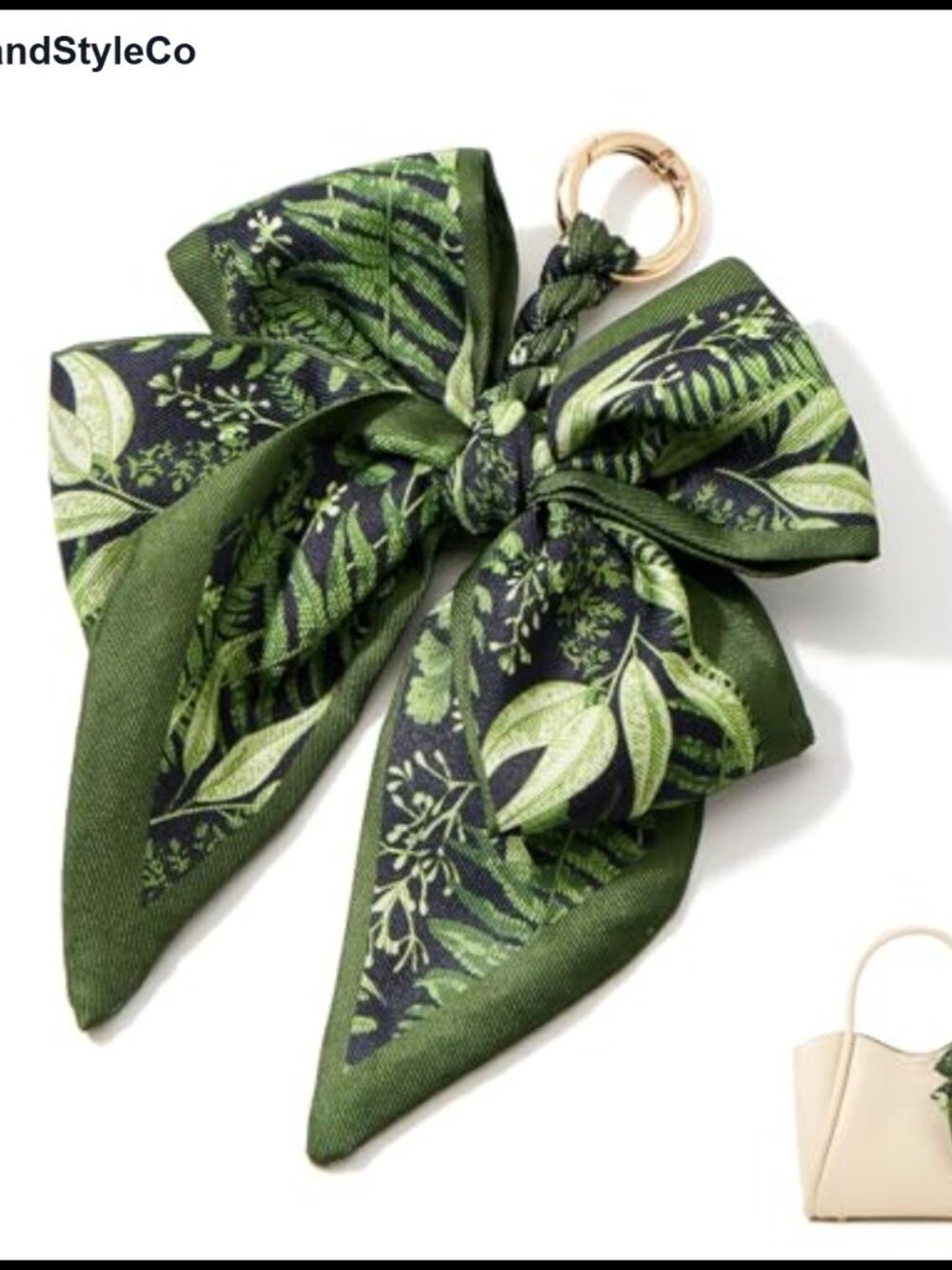 Bow Purse Charm Cute Designer Keychain Scarf Bag Charm Polyester Handbag